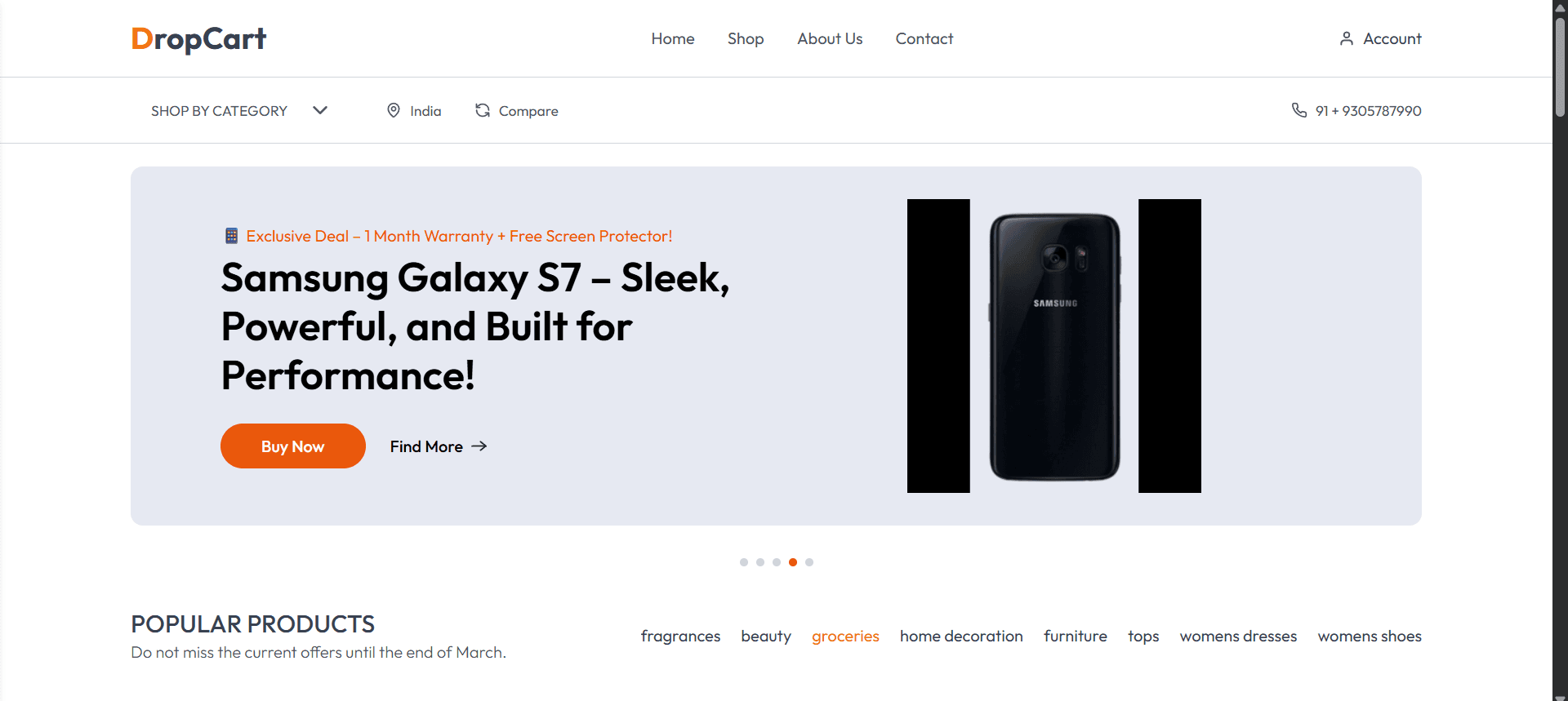 DropCart - E-Commerce Platform